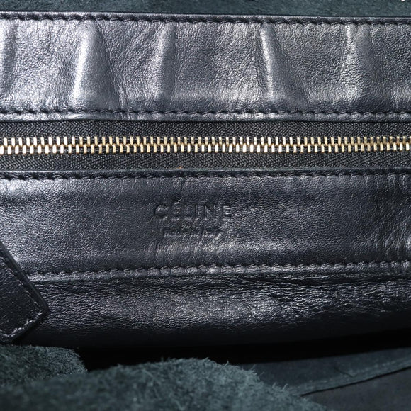 CELINE Horizontal Cabas Tote Bag Leather Black Gold Auth hk3929A