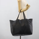 CELINE Horizontal Cabas Tote Bag Leather Black Gold Auth hk3929A-21