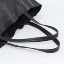 CELINE Horizontal Cabas Tote Bag Leather Black Gold Auth hk3929A-7