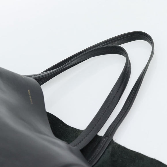 CELINE Horizontal Cabas Tote Bag Leather Black Gold Auth hk3929A