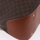 CELINE Macadam Canvas Shoulder Bag PVC Leather Brown Gold Auth hk3930-14