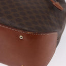 CELINE Macadam Canvas Shoulder Bag PVC Leather Brown Gold Auth hk3930-15