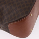 CELINE Macadam Canvas Shoulder Bag PVC Leather Brown Gold Auth hk3930-16