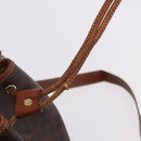 CELINE Macadam Canvas Shoulder Bag PVC Leather Brown Gold Auth hk3930-10