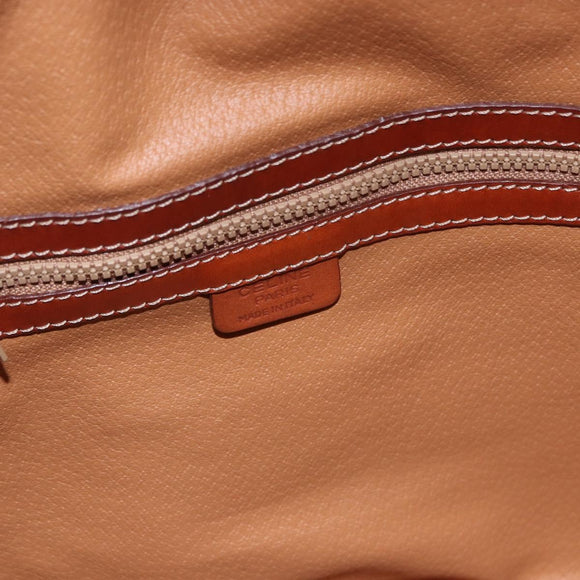 CELINE Macadam Canvas Shoulder Bag PVC Leather Brown Gold Auth hk3930