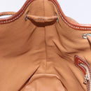 CELINE Macadam Canvas Shoulder Bag PVC Leather Brown Gold Auth hk3930-20