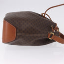 CELINE Macadam Canvas Shoulder Bag PVC Leather Brown Gold Auth hk3930-3