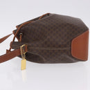 CELINE Macadam Canvas Shoulder Bag PVC Leather Brown Gold Auth hk3930-4