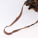 CELINE Macadam Canvas Shoulder Bag PVC Leather Brown Gold Auth hk3930-7