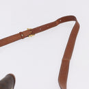 CELINE Macadam Canvas Shoulder Bag PVC Leather Brown Gold Auth hk3930-8