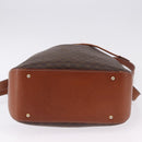 CELINE Macadam Canvas Shoulder Bag PVC Leather Brown Gold Auth hk3930-5
