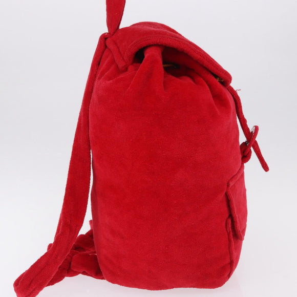 Gianni Versace Backpack Pile Red Silver Auth hk3931