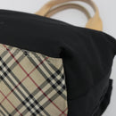BURBERRY Hand Bag Nylon Black Silver Auth hk3932-9