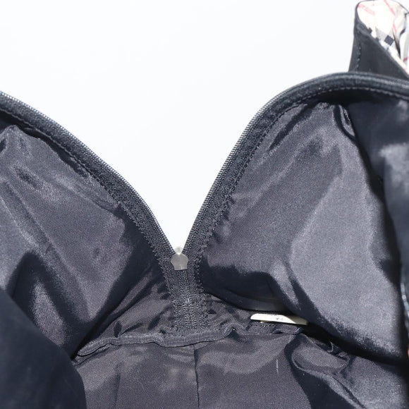 BURBERRY Hand Bag Nylon Black Silver Auth hk3932