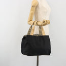 BURBERRY Hand Bag Nylon Black Silver Auth hk3932-22