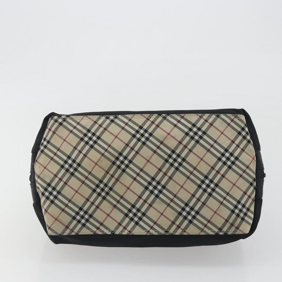 BURBERRY Hand Bag Nylon Black Silver Auth hk3932