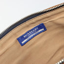 BURBERRY Nova Check Blue Label Hand Pouch Canvas Navy Silver Auth hk3935A-11