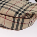 BURBERRY Nova Check Body Bag Canvas Beige Silver Auth hk3936-16