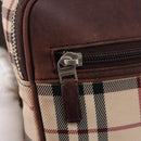 BURBERRY Nova Check Body Bag Canvas Beige Silver Auth hk3936-17