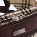 BURBERRY Nova Check Body Bag Canvas Beige Silver Auth hk3936-11
