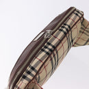 BURBERRY Nova Check Body Bag Canvas Beige Silver Auth hk3936-6