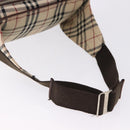 BURBERRY Nova Check Body Bag Canvas Beige Silver Auth hk3936-7