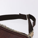 BURBERRY Nova Check Body Bag Canvas Beige Silver Auth hk3936-8