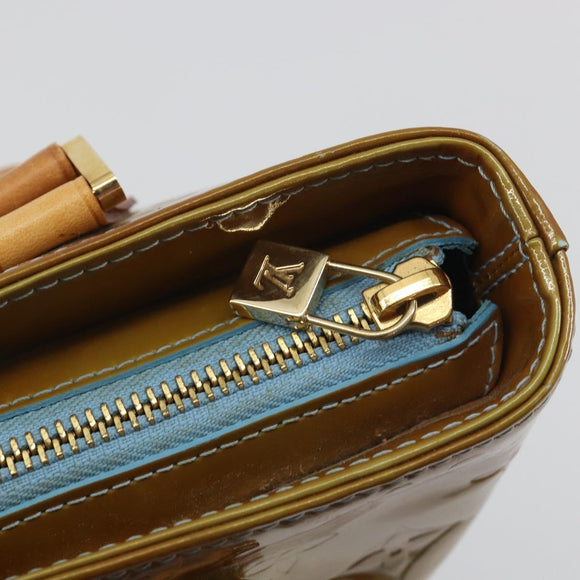 LOUIS VUITTON Monogram Vernis Houston Hand Bag Baby Blue M91005 LV Auth hk3937