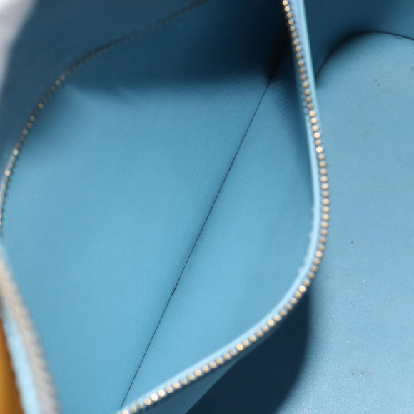 LOUIS VUITTON Monogram Vernis Houston Hand Bag Baby Blue M91005 LV Auth hk3937