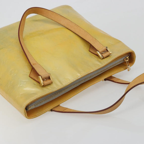 LOUIS VUITTON Monogram Vernis Houston Hand Bag Gris M91053 LV Auth hk3941