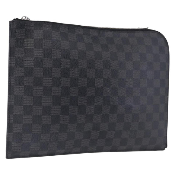 LOUIS VUITTON Damier Graphite Pochette Jules GM Clutch Bag M41501 LV Auth hk3943