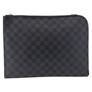LOUIS VUITTON Damier Graphite Pochette Jules GM Clutch Bag M41501 LV Auth hk3943-13