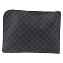 LOUIS VUITTON Damier Graphite Pochette Jules GM Clutch Bag M41501 LV Auth hk3943-2
