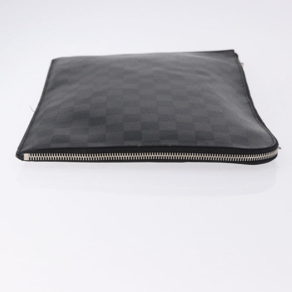 LOUIS VUITTON Damier Graphite Pochette Jules GM Clutch Bag M41501 LV Auth hk3943