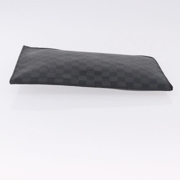 LOUIS VUITTON Damier Graphite Pochette Jules GM Clutch Bag M41501 LV Auth hk3943
