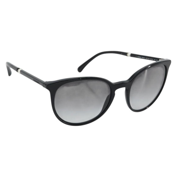 CHANEL Sunglasses Plastic Black CC Auth hk3945
