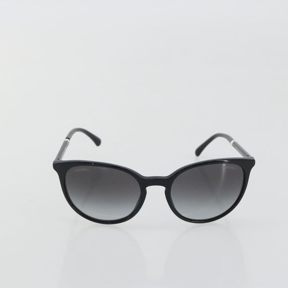 CHANEL Sunglasses Plastic Black CC Auth hk3945