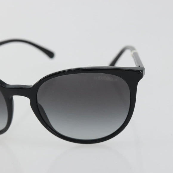 CHANEL Sunglasses Plastic Black CC Auth hk3945