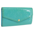 LOUIS VUITTON Monogram Vernis Portefeuille Sarah Wallet Blue M93219 Auth hk3947-1