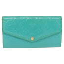 LOUIS VUITTON Monogram Vernis Portefeuille Sarah Wallet Blue M93219 Auth hk3947-13