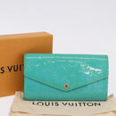 LOUIS VUITTON Monogram Vernis Portefeuille Sarah Wallet Blue M93219 Auth hk3947-12