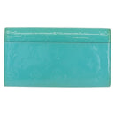 LOUIS VUITTON Monogram Vernis Portefeuille Sarah Wallet Blue M93219 Auth hk3947-2