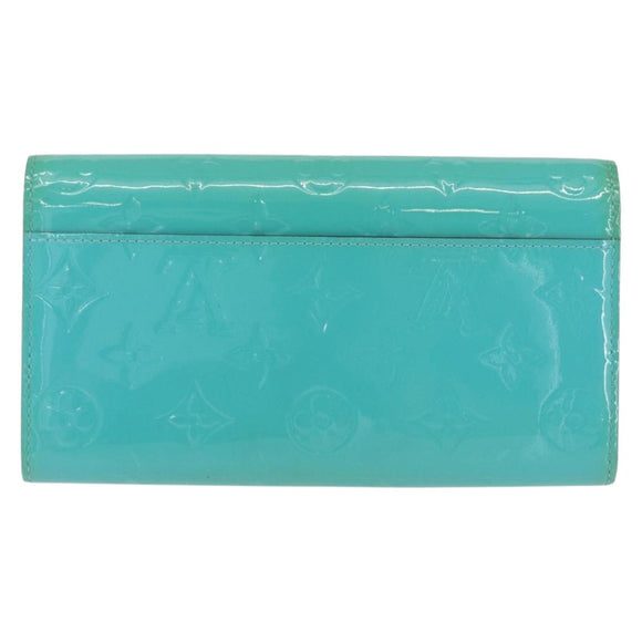 LOUIS VUITTON Monogram Vernis Portefeuille Sarah Wallet Blue M93219 Auth hk3947