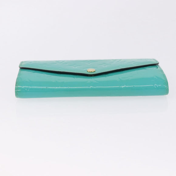 LOUIS VUITTON Monogram Vernis Portefeuille Sarah Wallet Blue M93219 Auth hk3947