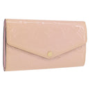 LOUIS VUITTON Vernis Portefeuille Sarah Wallet Rose Valerine M61227 Auth hk3948-1