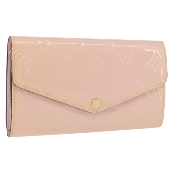 LOUIS VUITTON Vernis Portefeuille Sarah Wallet Rose Valerine M61227 Auth hk3948