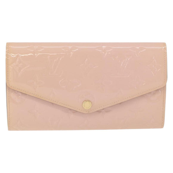 LOUIS VUITTON Vernis Portefeuille Sarah Wallet Rose Valerine M61227 Auth hk3948