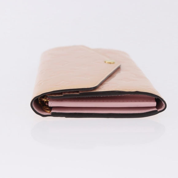LOUIS VUITTON Vernis Portefeuille Sarah Wallet Rose Valerine M61227 Auth hk3948