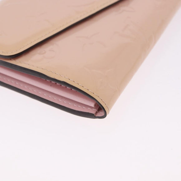 LOUIS VUITTON Vernis Portefeuille Sarah Wallet Rose Valerine M61227 Auth hk3948