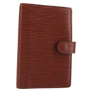 LOUIS VUITTON Epi Agenda PM Day Planner Cover Brown R20053 LV Auth hk3952-1